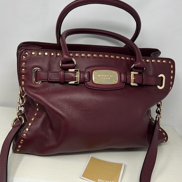 MICHAEL Michael Kors Gold Stud Large Double Handle Shoulder Tote Bag - Picture 1 of 14